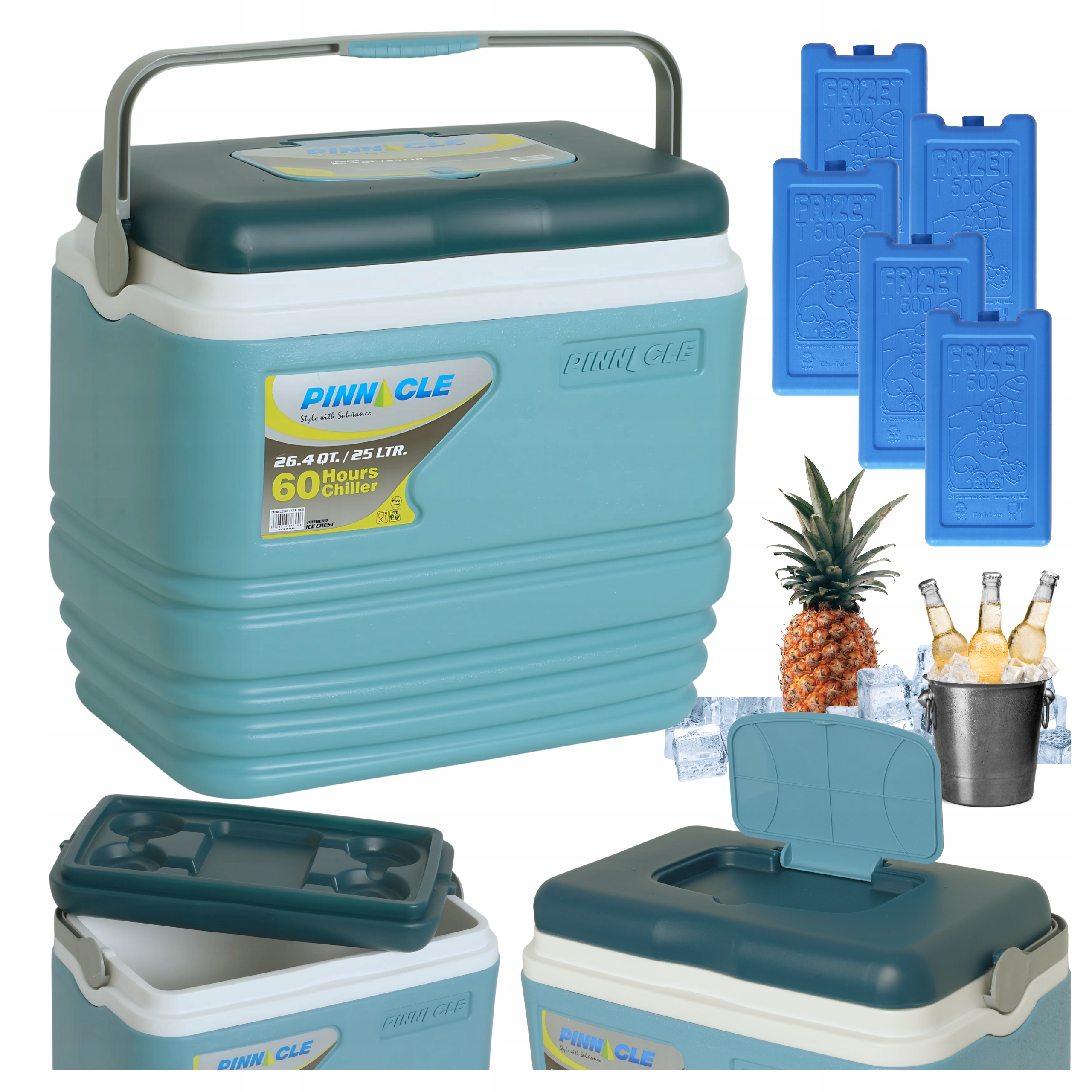 Turistická lednička s rukojetí Pinnacle TPX7006 25L 5 chladicích vložek