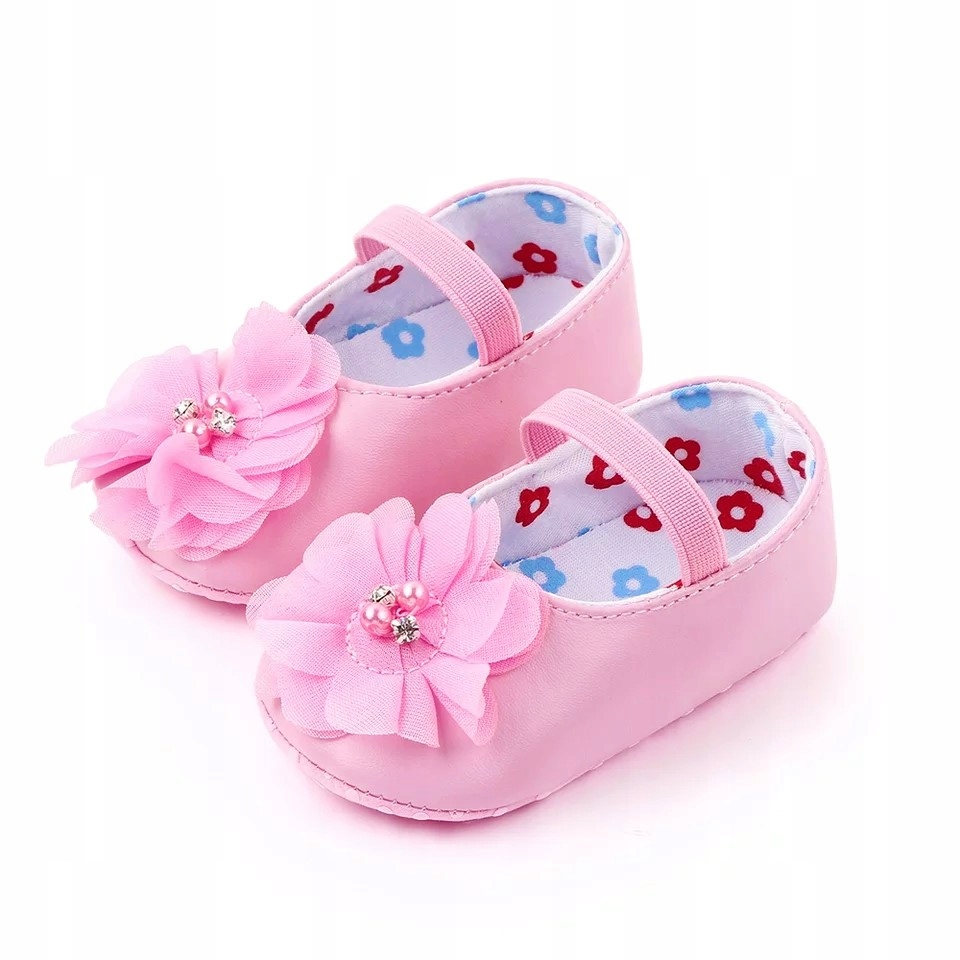 

Rózowe balerinki niechodki 12-18 wesele chrzest