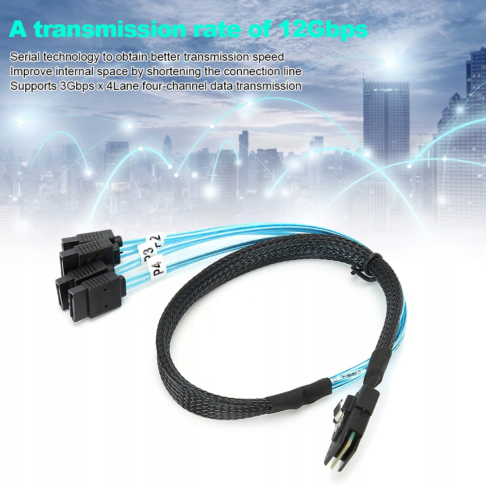 KABEL MINI SAS 36PIN SFF-8087 - 4X SATA 1M Producent bez marki