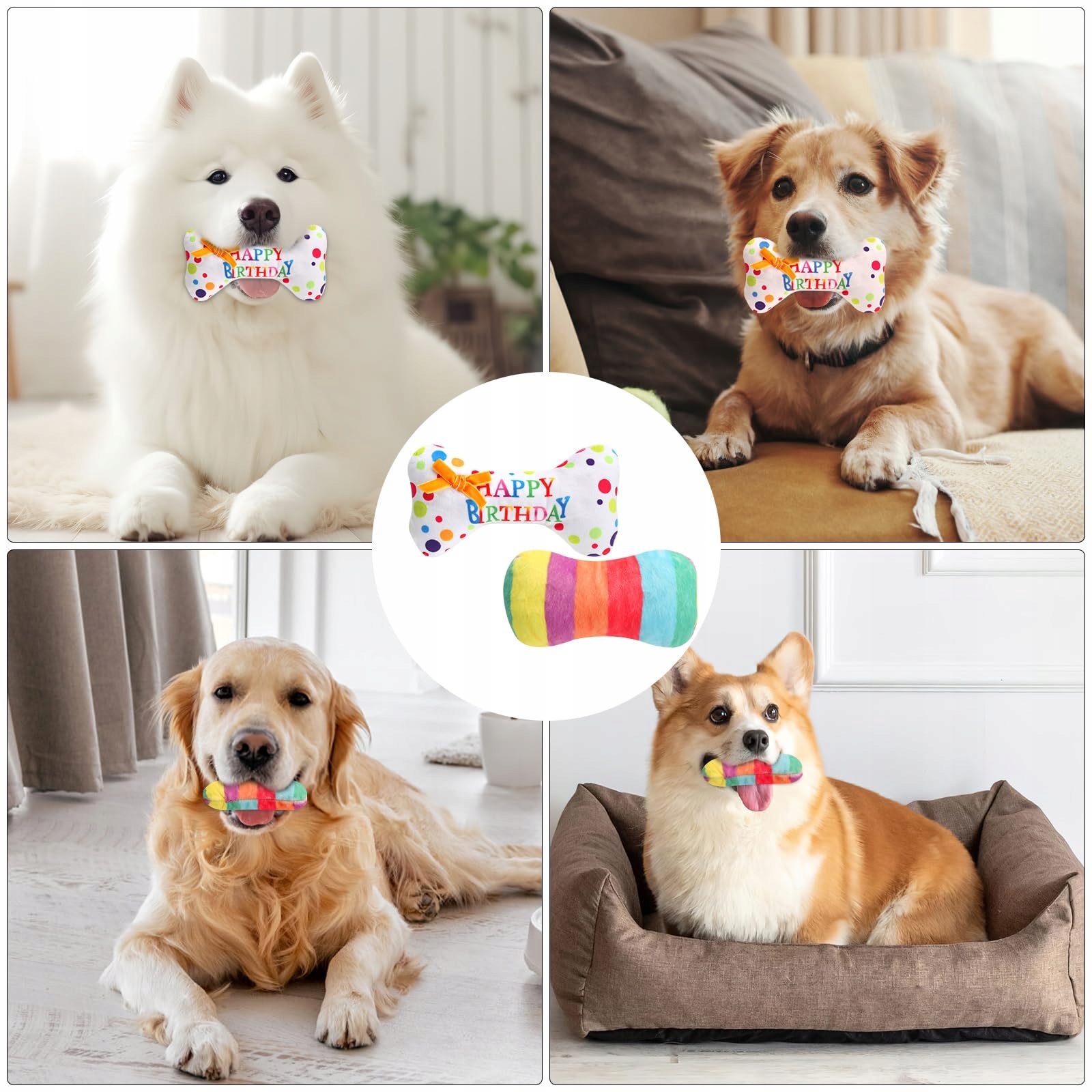 Levně Vossot Sada hraček pro psy k narozeninám Kost Trvalé kousátka pro psy