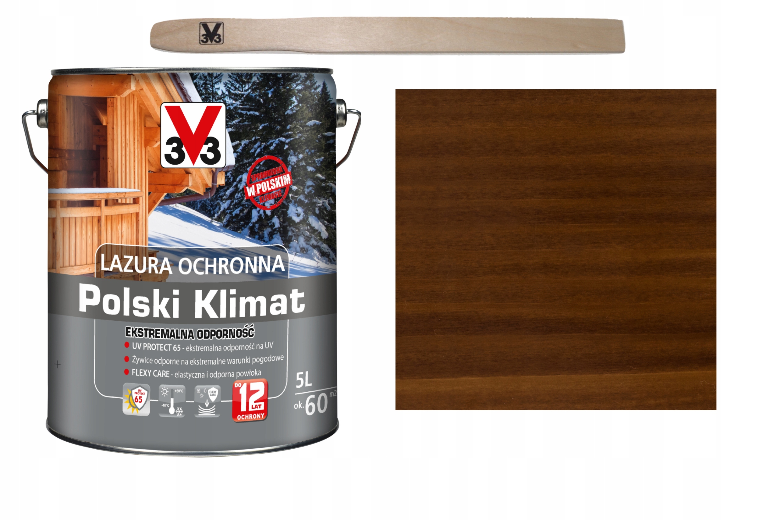 3V3 Wydajna Lazura 12Lat Ochronna Ekstremalna Impregnat Do Drewna Tek 5L