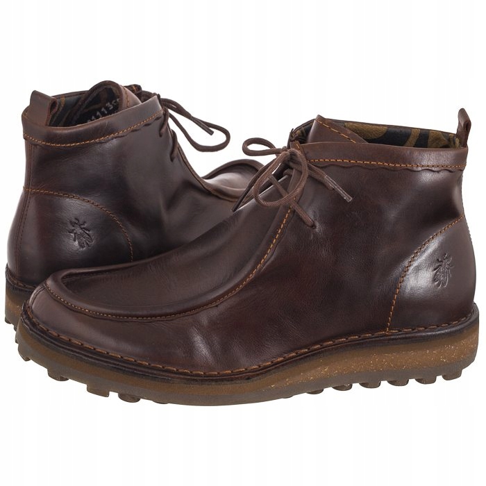 Pánské boty Kotníkové Boty Fly London Tezi Rug Dk.Brown P211130000 Hnědé