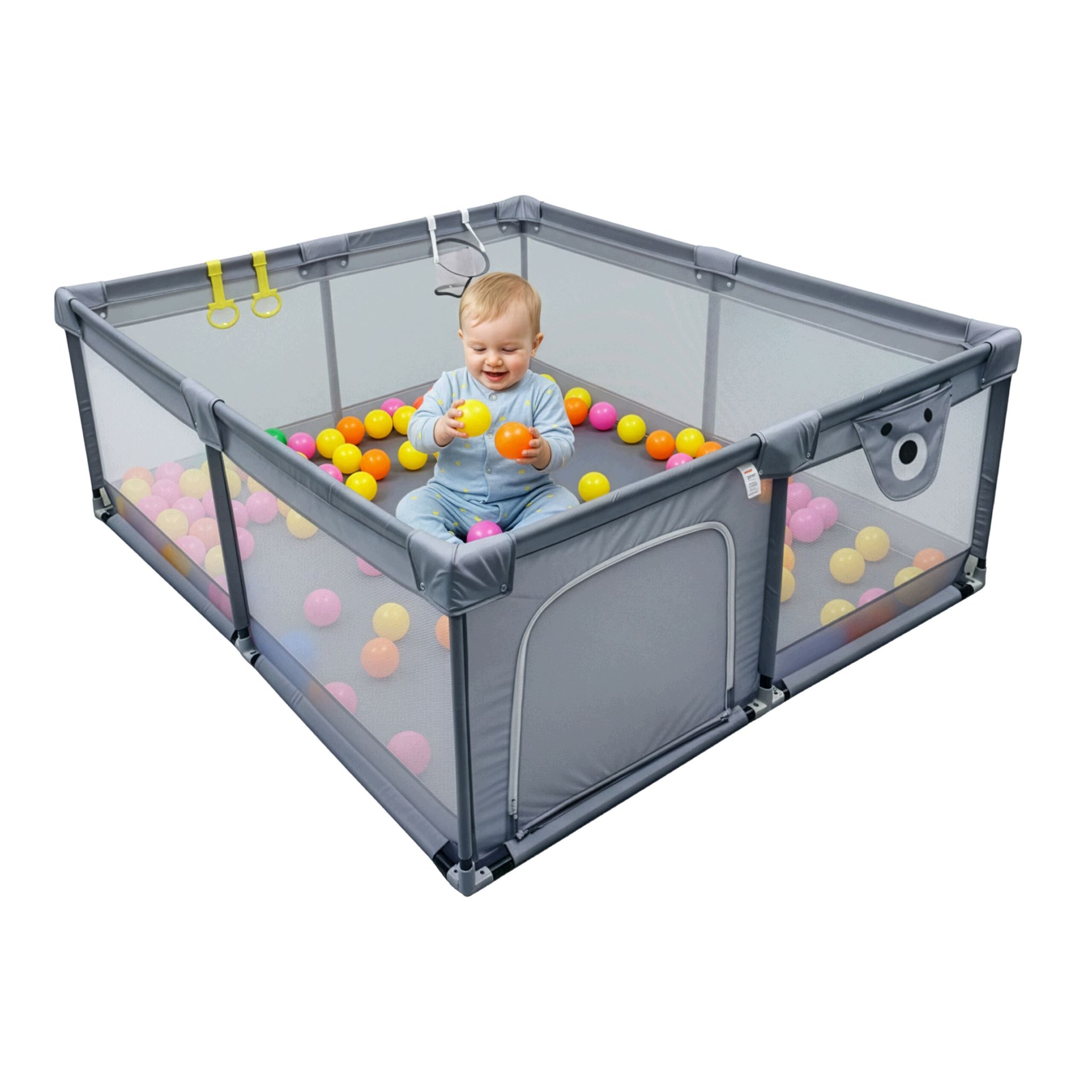 Relaxdays Kojec Dla Dzieci 50 Piłek Plac Zabaw Suchy Basen Z Koszem 120X120