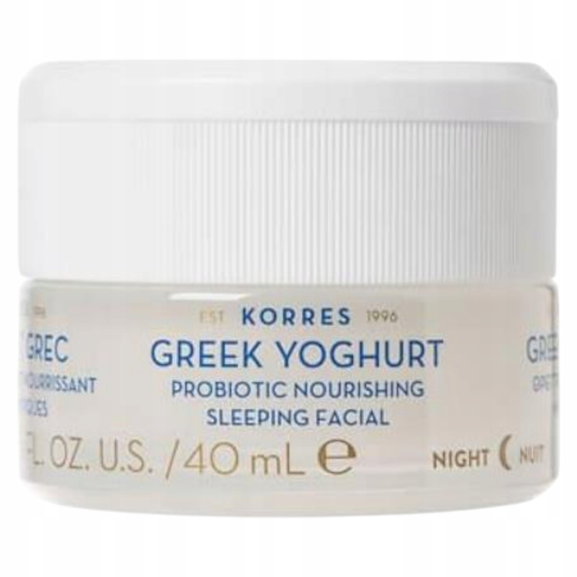 Korres, Řecký jogurt, Vyživující, Tělový krém, Na obličej, Na noc, 40 ml
