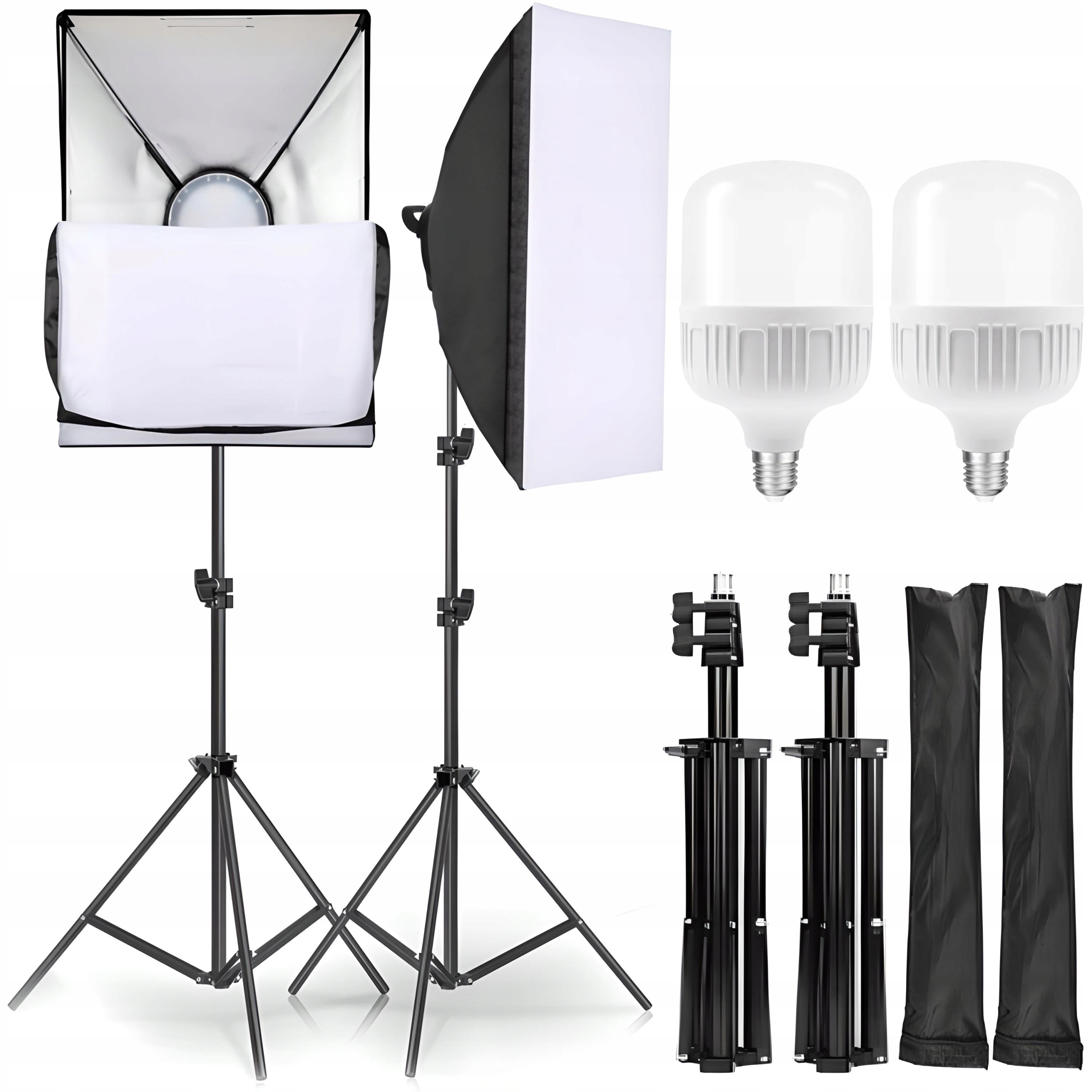 Fotografický Set 2X Fotografická Lampa Stativ Softbox 50X70 cm X2