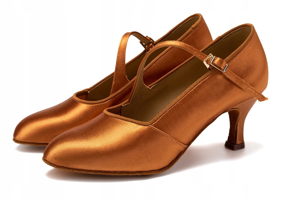 Buty Do Tańca Standardu Delikatne Brązowe 6,5cm Rozmiar 38