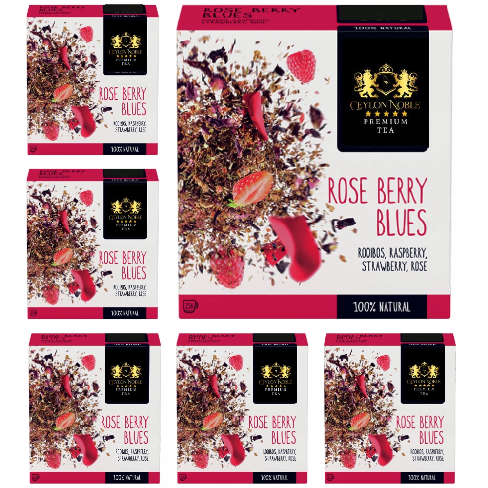 Levně Premium Tea Rose Berry Blues 150 sáčků Čaj listový rooibos malinový