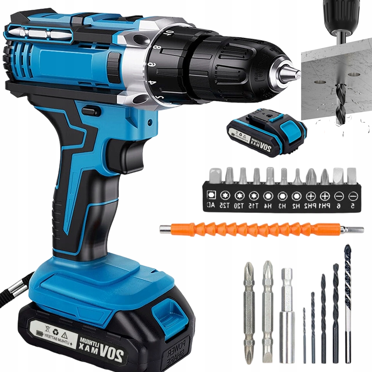 Univerzální Příklepová Vrtačka Se Sadou Příslušenství Pro Profesionální Použití