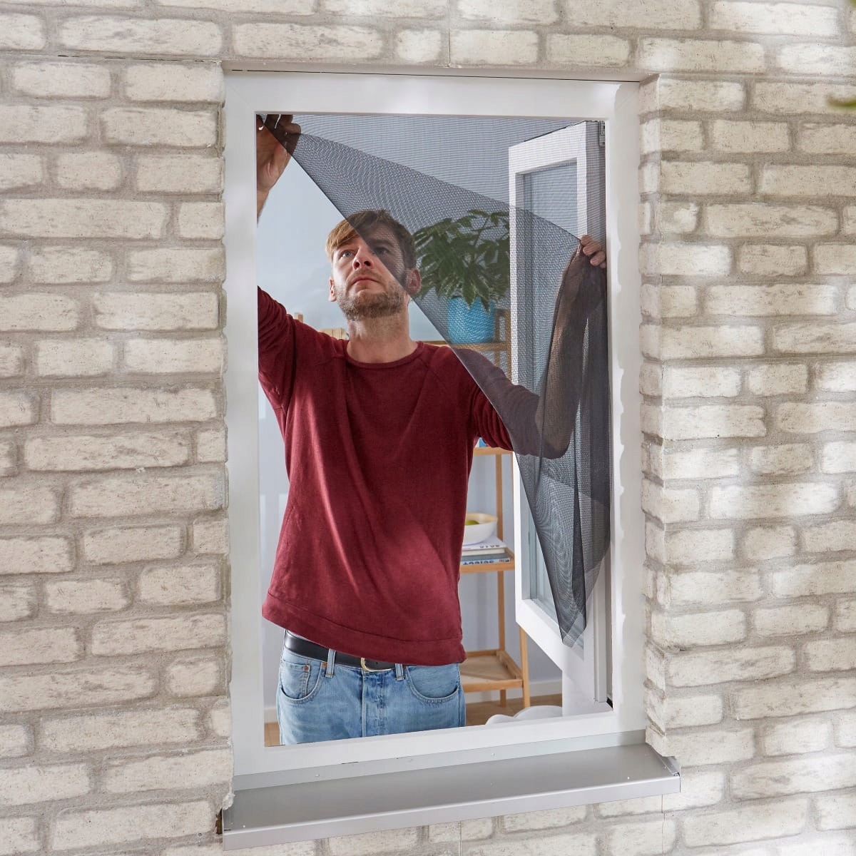 MOSKITIERA SIATKA OKNO OWADY KOMARY 130x150 +RZEP Stan opakowania oryginalne