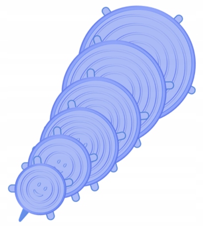 Pokrywki silikonowe uniwersalne do żywności 6 szt. Rodzaj zestaw pokrywek