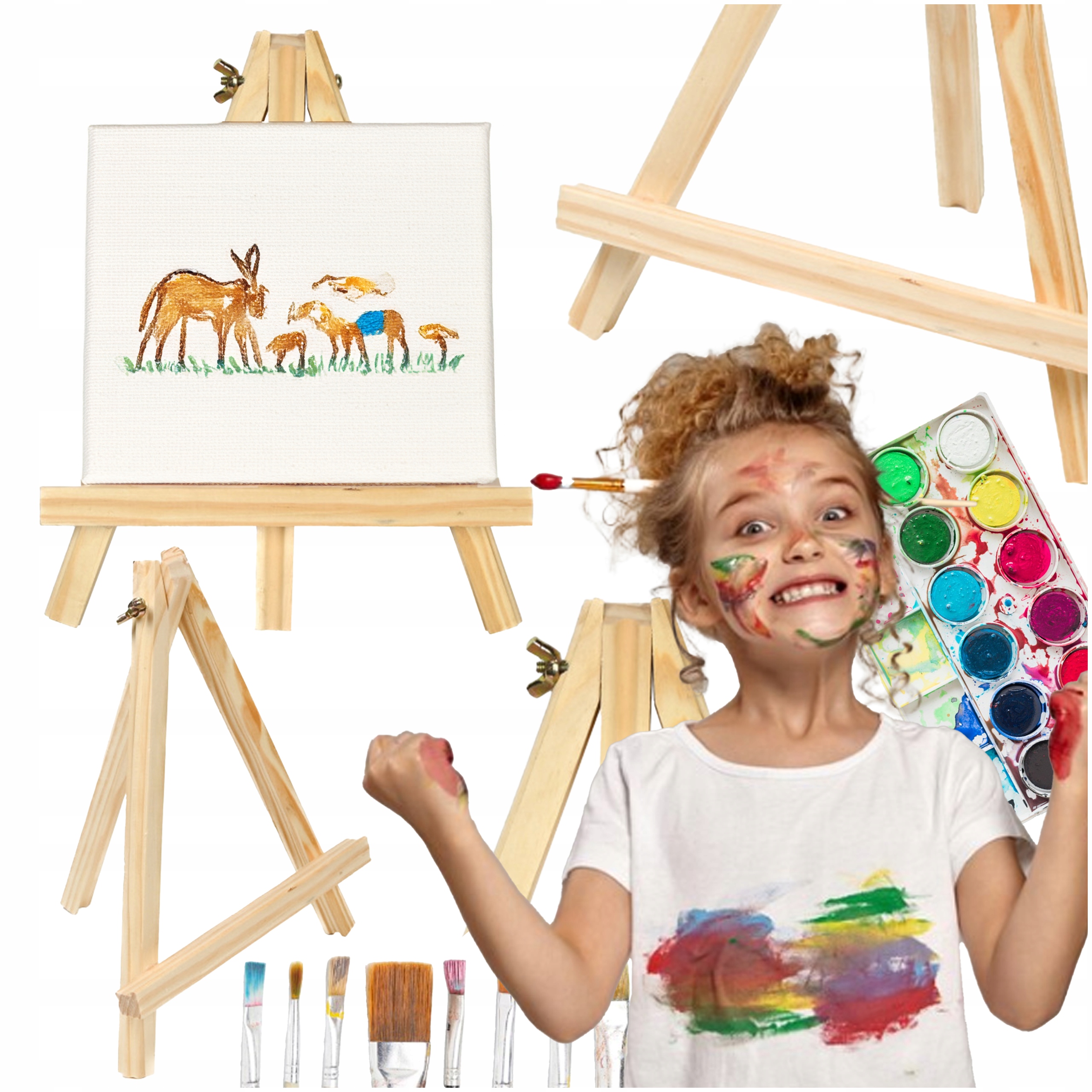 Mini malířská stolička Dřevěná studiová stolička na obraz Stojan Fotografie