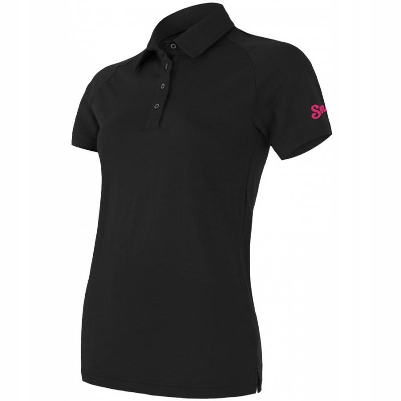 Sensor Triko Merino Active Polo dámské krátký černá L