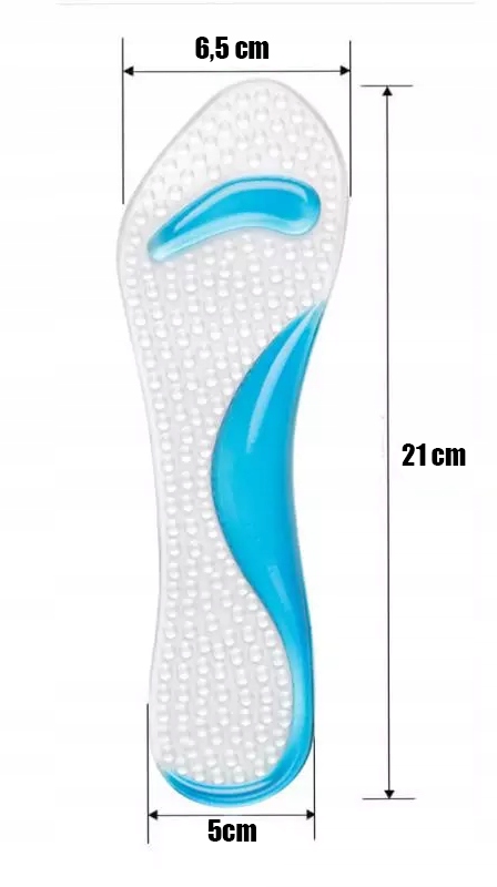 WKŁADKI DO WYSOKICH OBCASÓW SZPILEK SILIKNOWE ŻEL Płeć uniseks