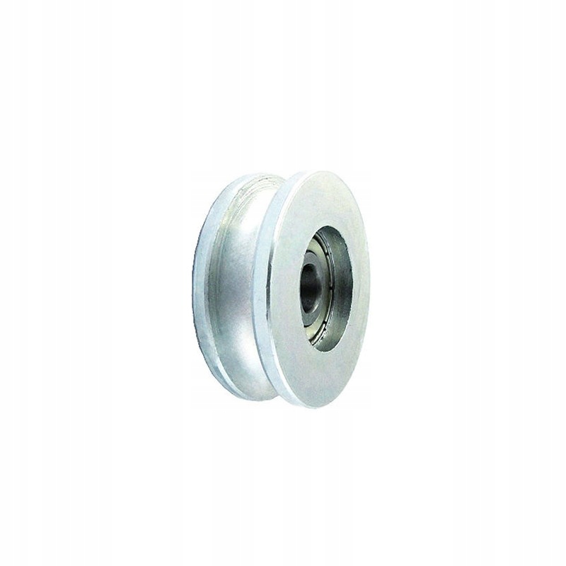 Rolka metalowa fi. 44 mm, profilowana na linkę fi. 8 mm.