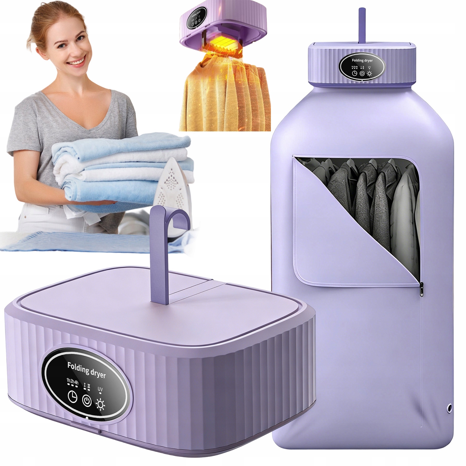 Levně Přenosná Elektrická Sušák Na Prádlo Sušák Skládací Sušák 600 W