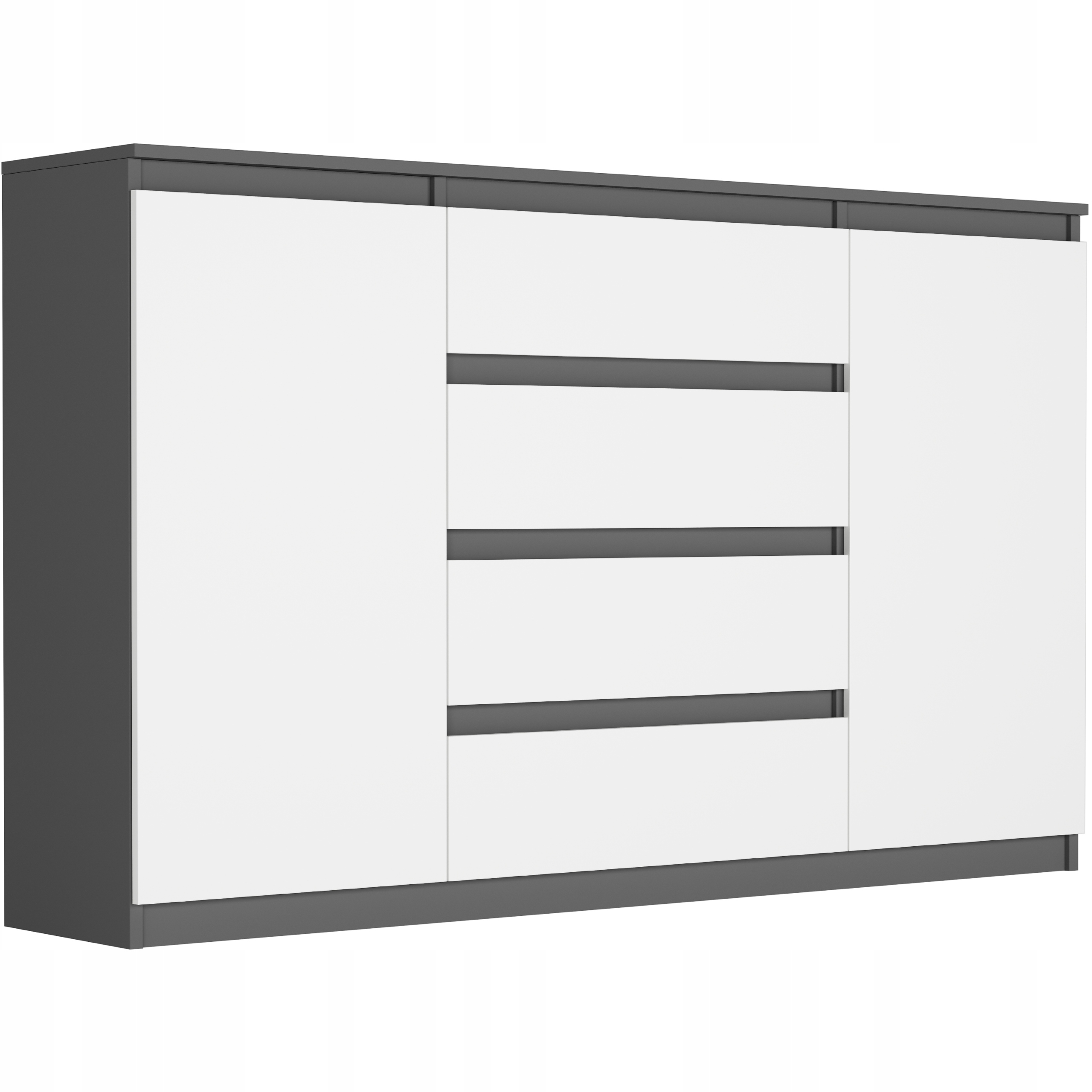 Módní Komoda 160 Skříňka 4 Š. 3 Police R-160-S4 Antracit MIX