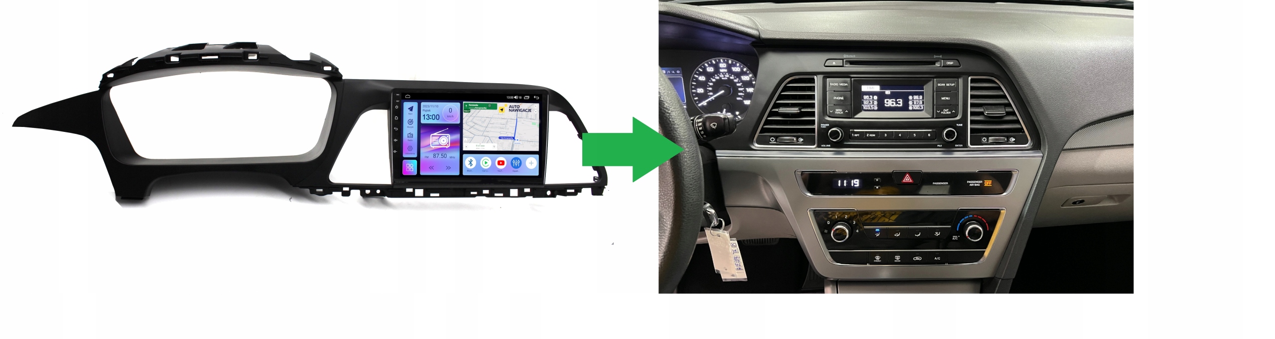 RADIO NAWIGACJA GPS HYUNDAI SONATA 2015-2018 ANDROID 8/128 GB Model FR9 8/128 RDS1 AJ HY 020N