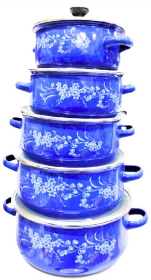 ZESTAW 5 garnków emaliowanych