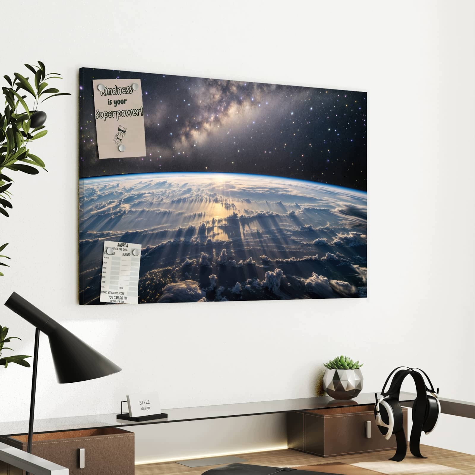 Magnetická tabule Vesmír Východ slunce 60 × 40 cm