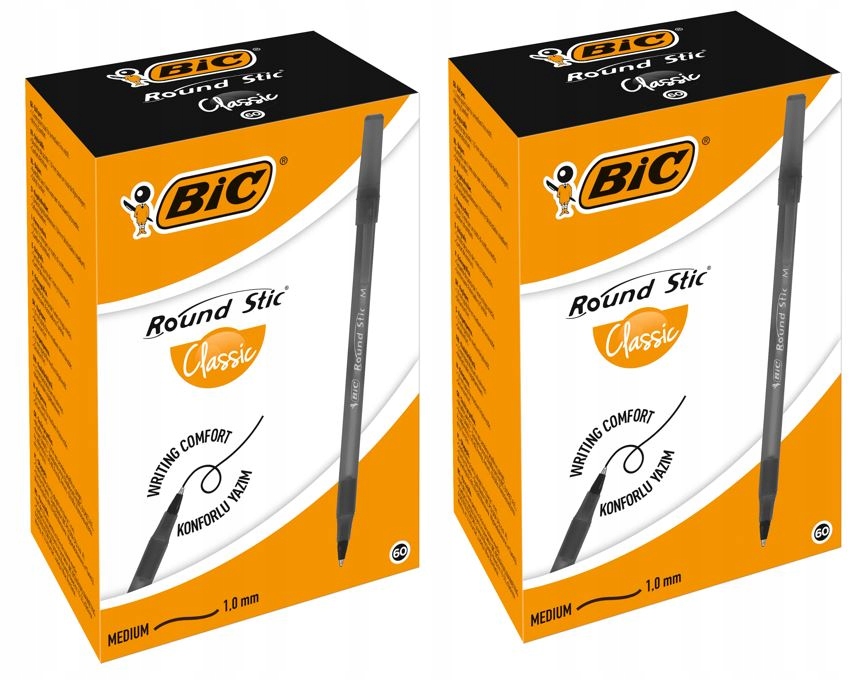 Bic Round Stic Classic Długopis Czarny Zestaw 120 Sztuk