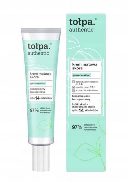 Tołpa Authentic Hipoalergiczny Krem Matujący Do Twarzy Nawilżający 40ML