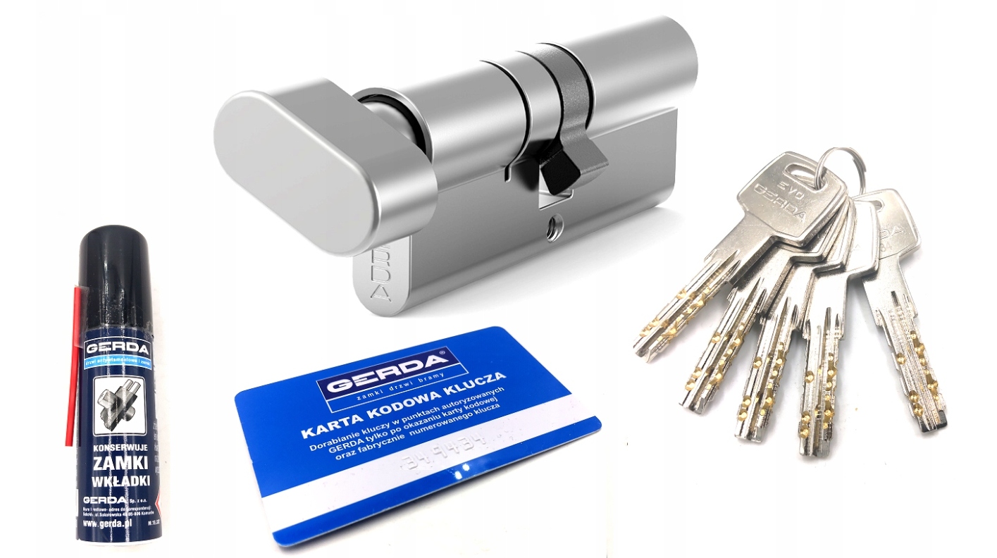 Gerda proti vloupání třídy B vložka Evo s knoflíkem 30/35G +dárek