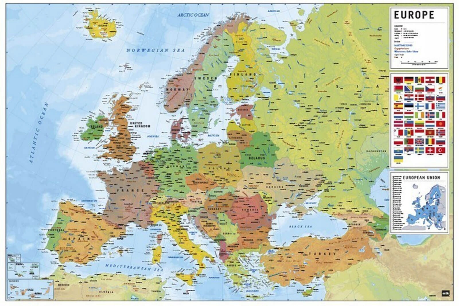 

Mapa Europy Europa plakat 91,5x61 cm