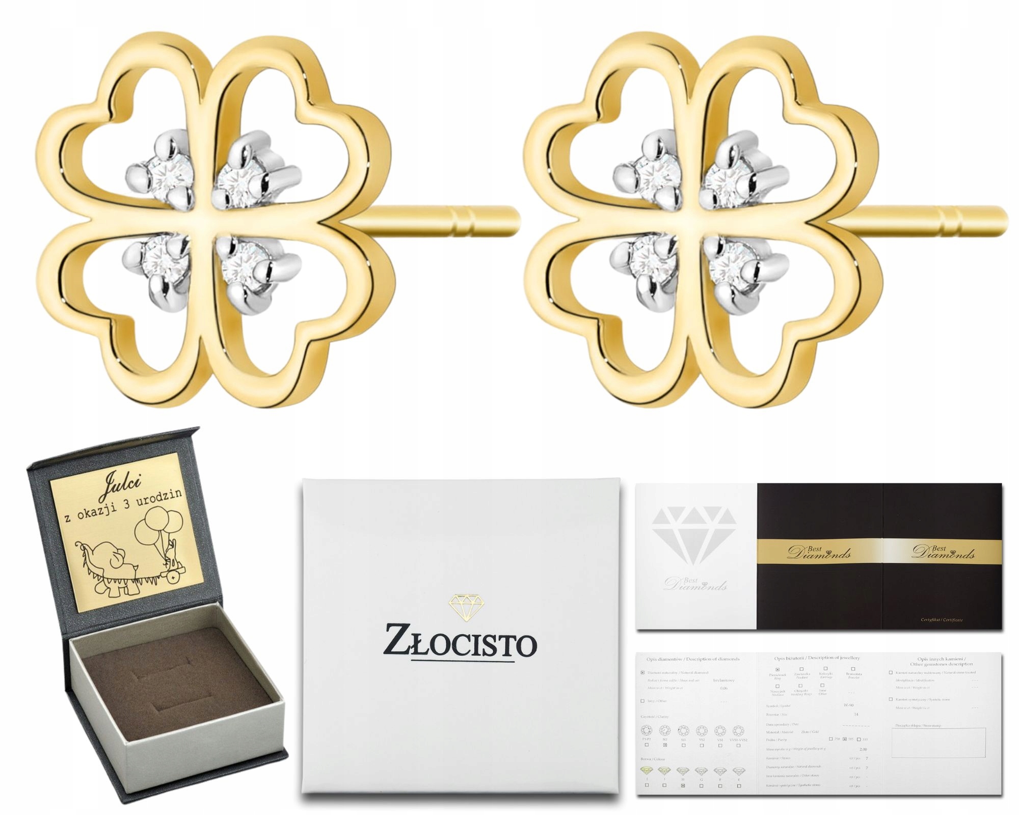 Náušnice S Brilianty, Tyčinky, Šrouby, Jetelky