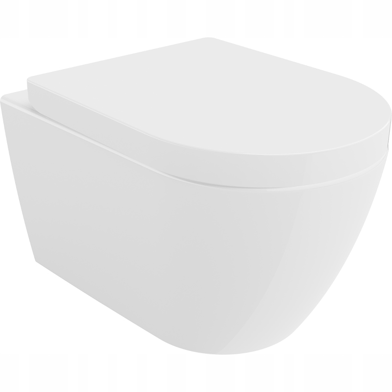 Mexen Rico Wc mísa Rimless s deskou tvrdá, Bílá