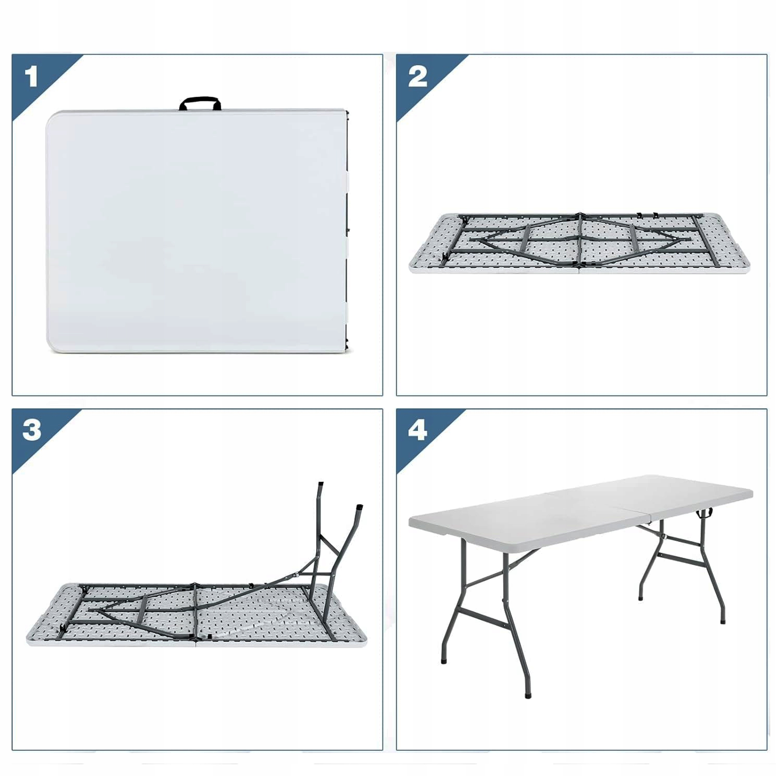 STÓŁ CATERINGOWY SKŁADANY OGRODOWY BANKIETOWY ROZKŁADANY 180 cm WALIZKA Producent inny