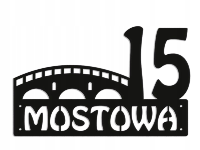 Číslo Na Dom 60 cm Tabuľa Adresa Oceľ 2 mm Mostová Ul.