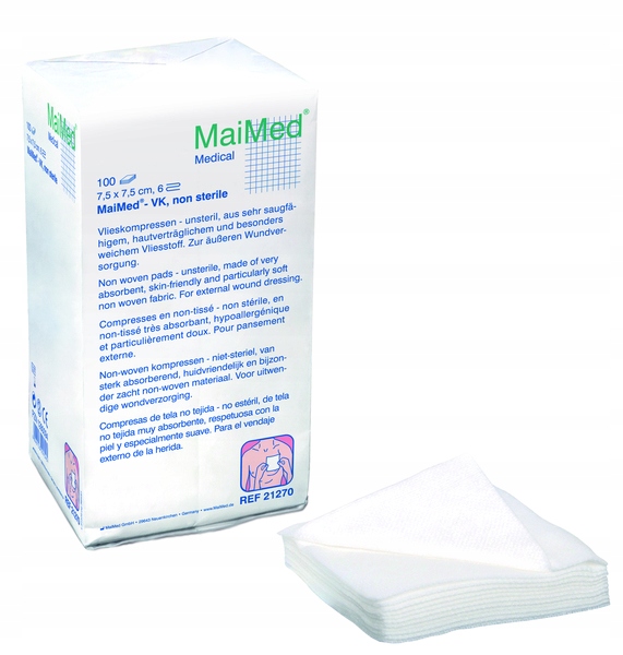 

MaiMed Vk Kompres włókninowy 4w 7,5cm x 7,5cm x100