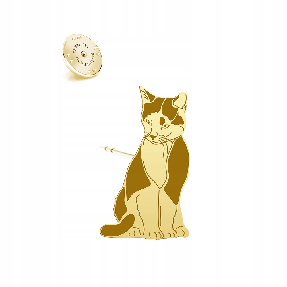 Odznak s domácí kočkou Tuxedo 925 Šperky Dárek Žena Dedikace