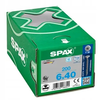Vrut Do Dřeva A2 200 Ks Tx 6.0*40 MM Spax