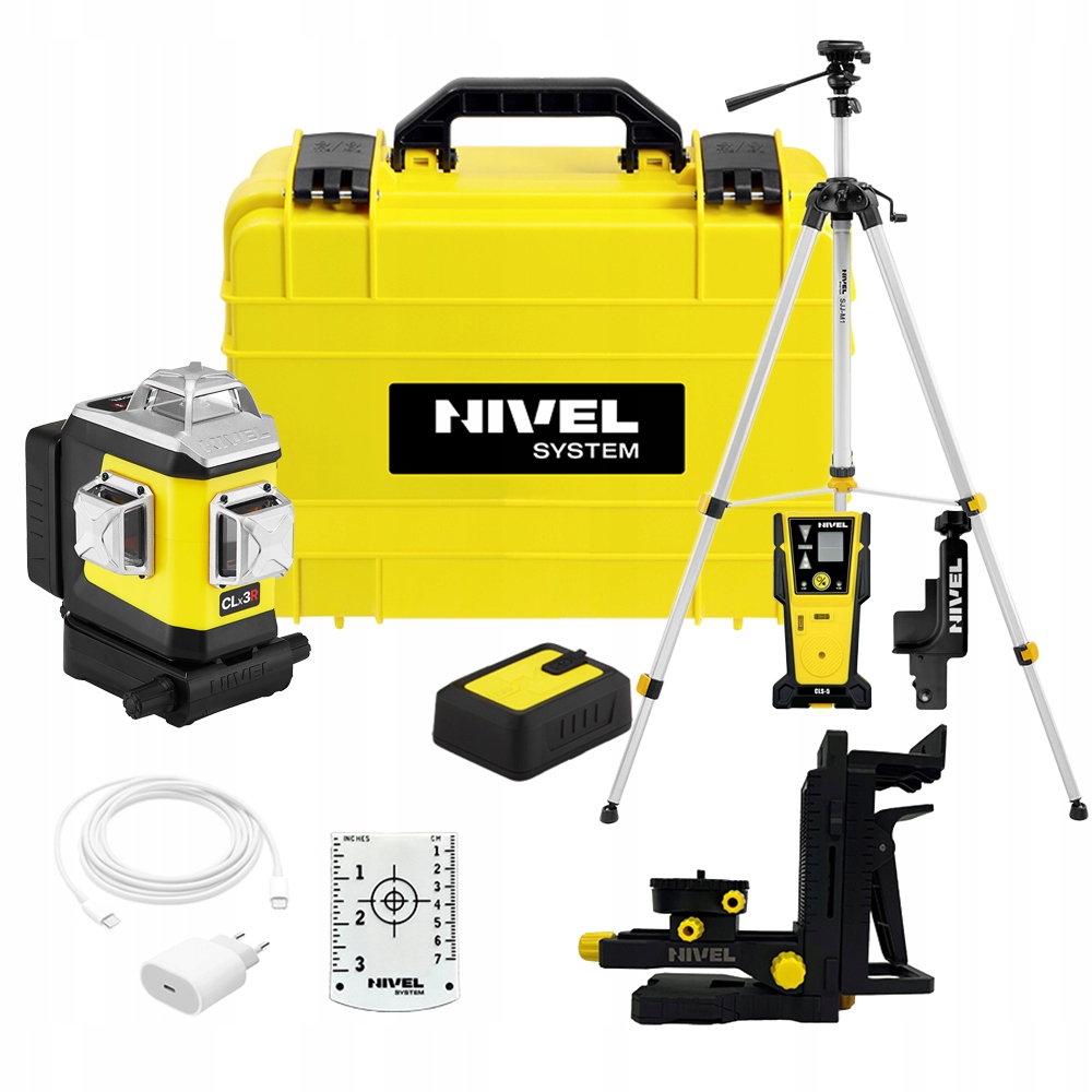 Nivel System Laser Krzyżowy CLx3R 3x360 czerwony+ statyw+ czujnik CLS-5