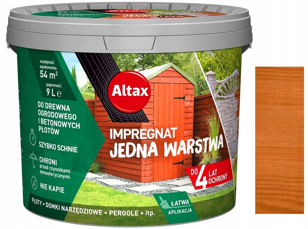 Altax Impregnat Jedna Warstwa Do Drewna Ogrodowego Cedr 9L