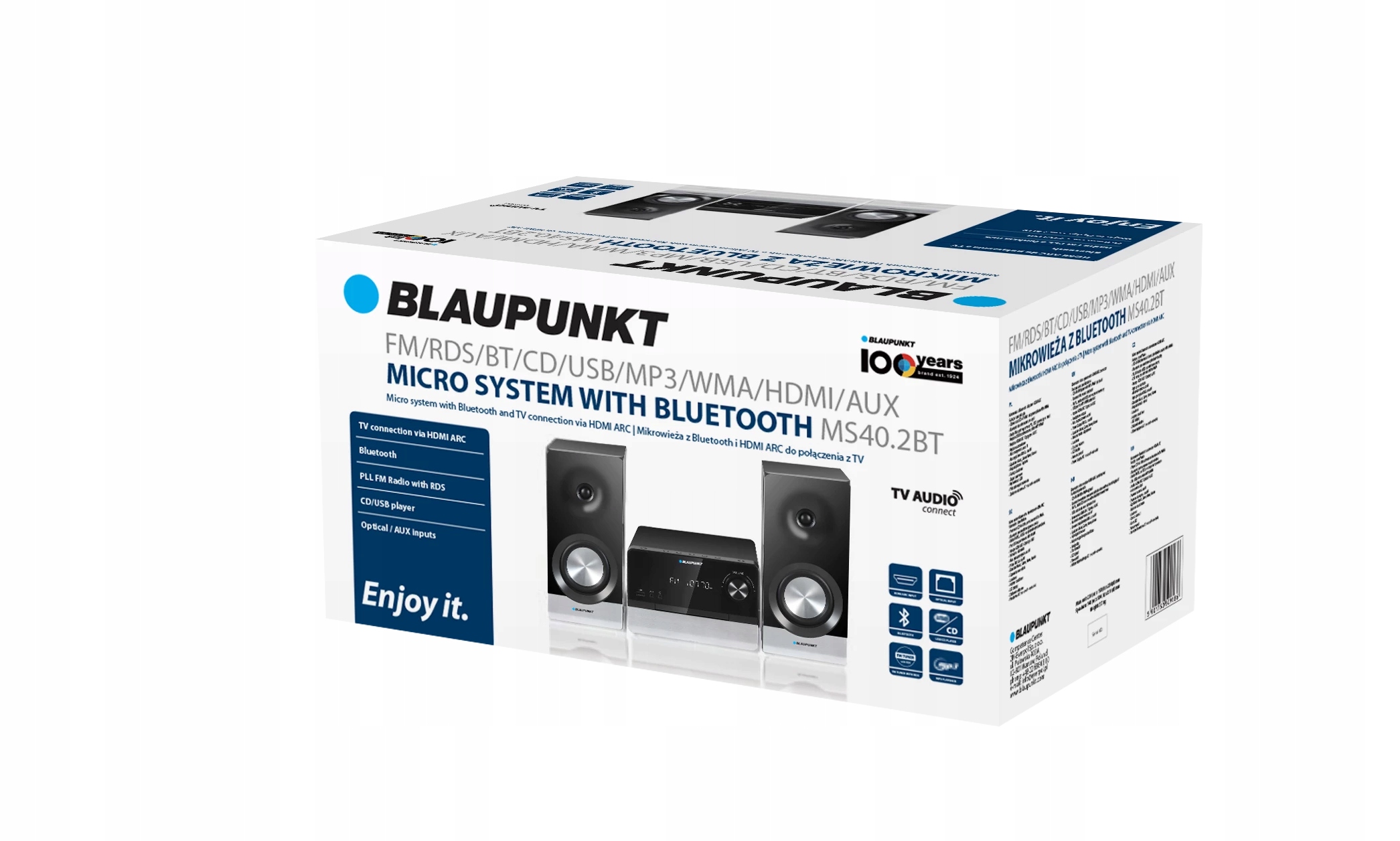 Blaupunkt MS40.2BT 100W Bluetooth Radio FM Czarno-srebrny