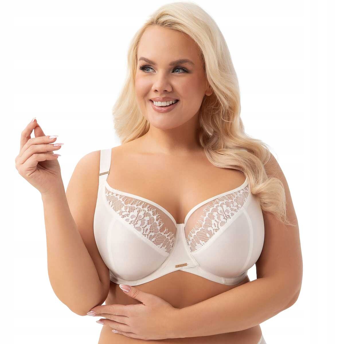 Gorsenia Biustonosz miękki koronkowy stanik soft Evia 937 kremowy 75K