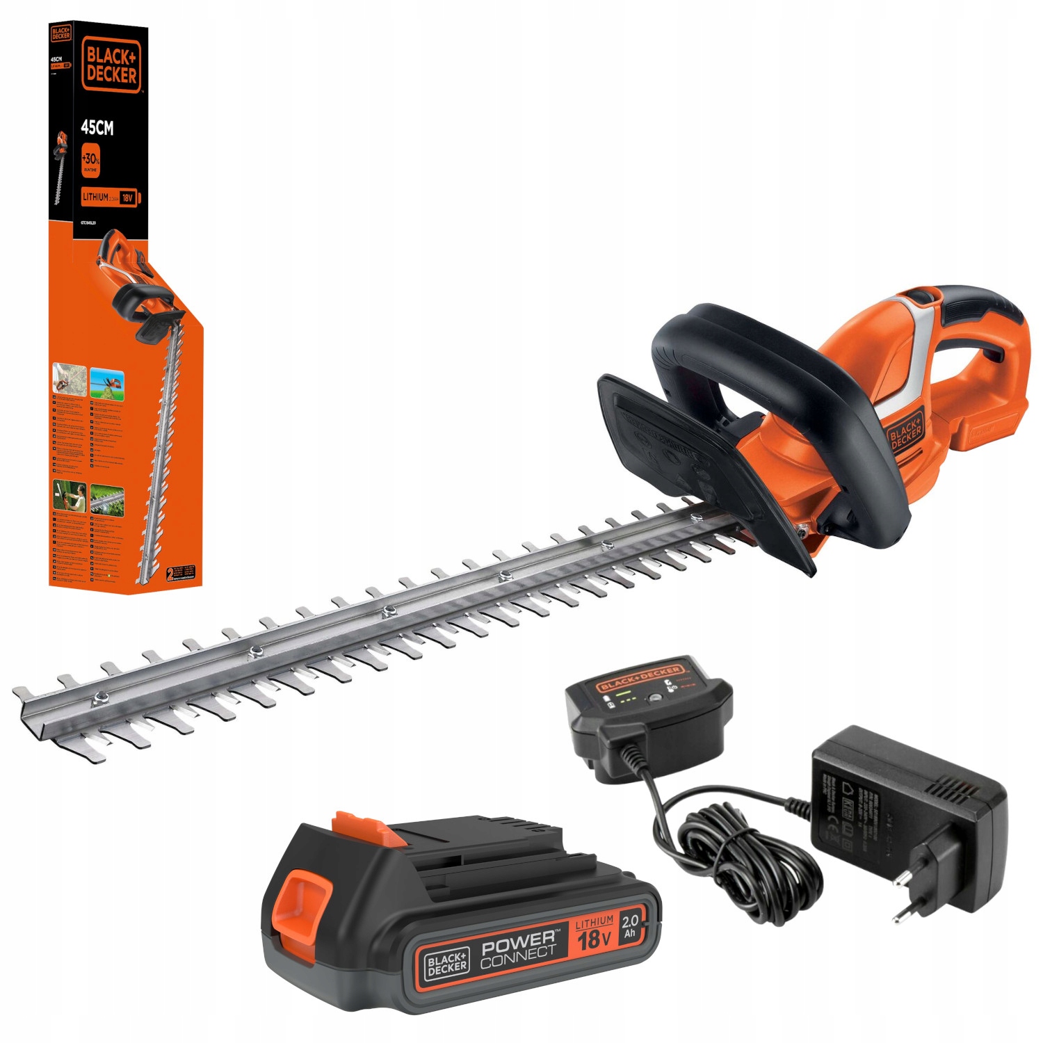Akumulátorové nůžky na živý plot Black+Decker GTC1845L20-QW 45 cm 1x2Ah 18V