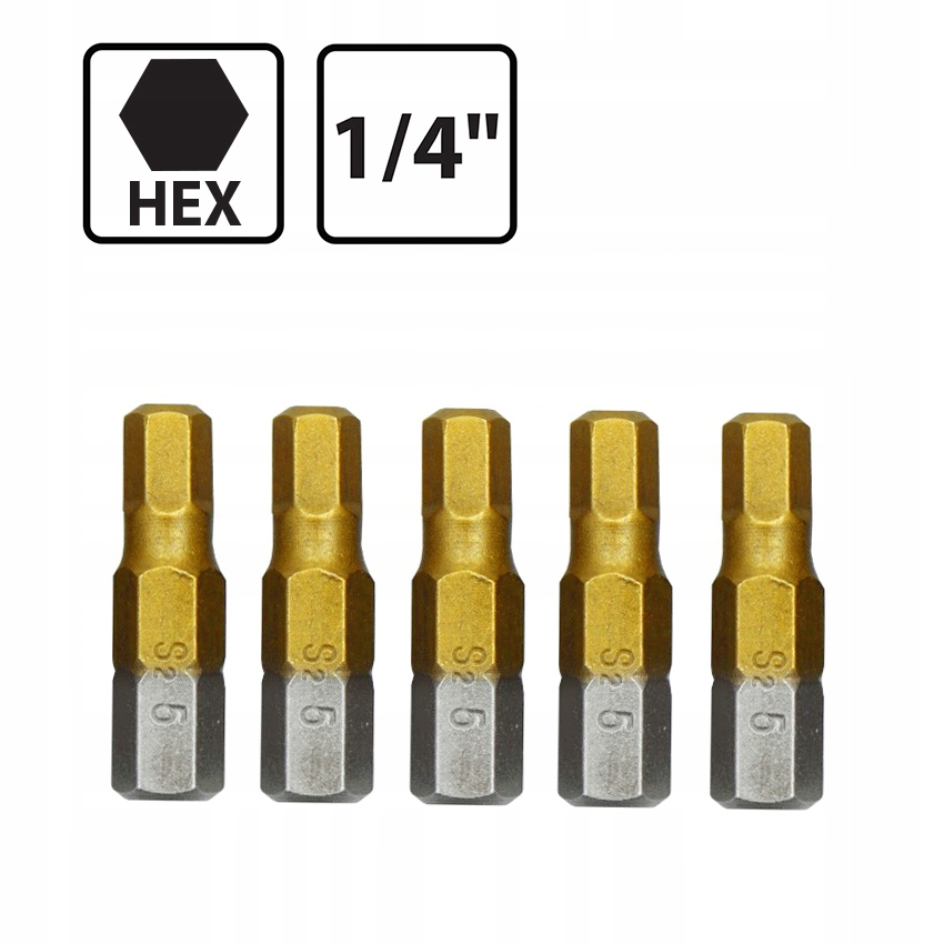 

Końcówka Wkrętakowa Hex 5 1/4" 25 MM 5 Sztuk