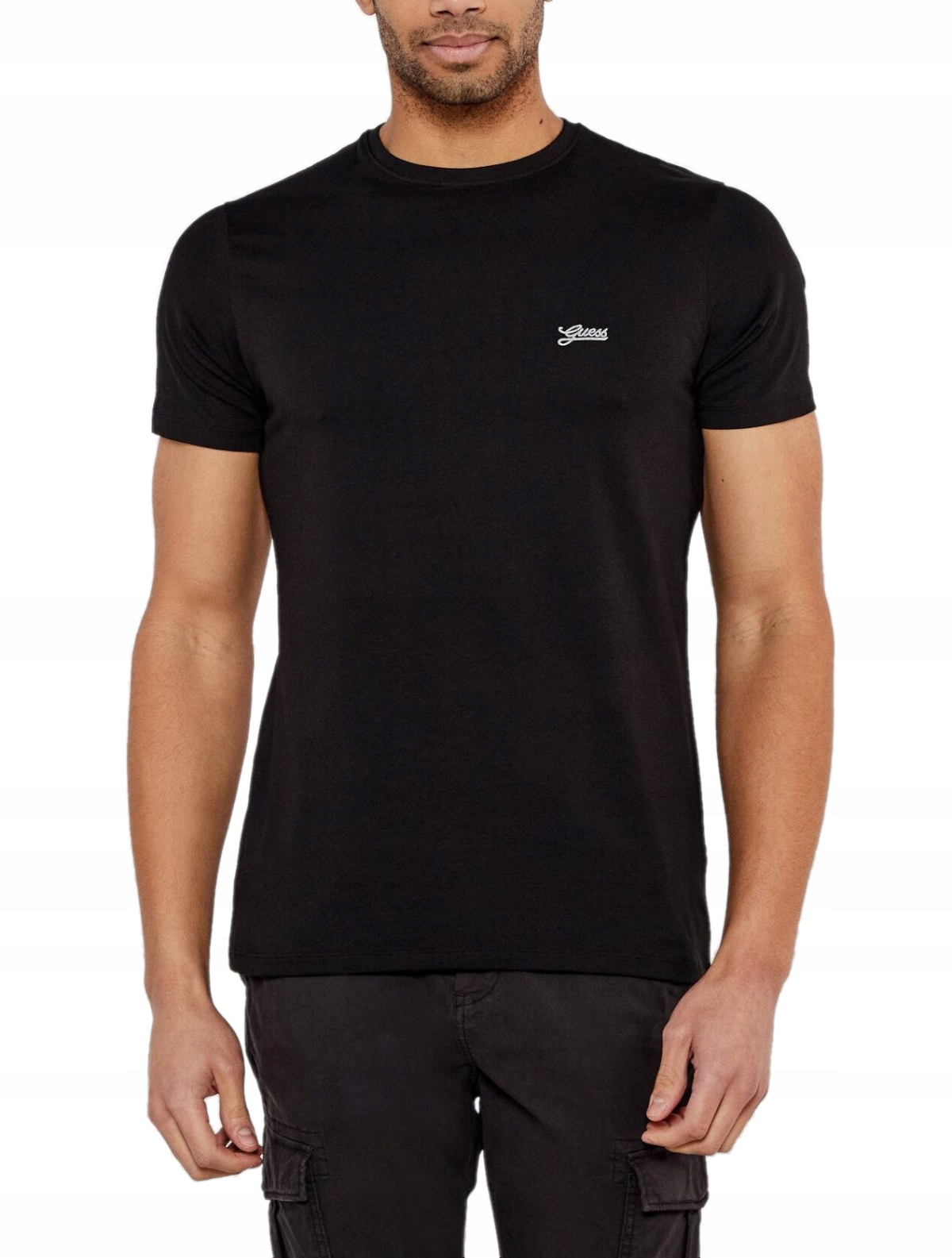 Guess černé pánské tričko s tričko Slim Fit S