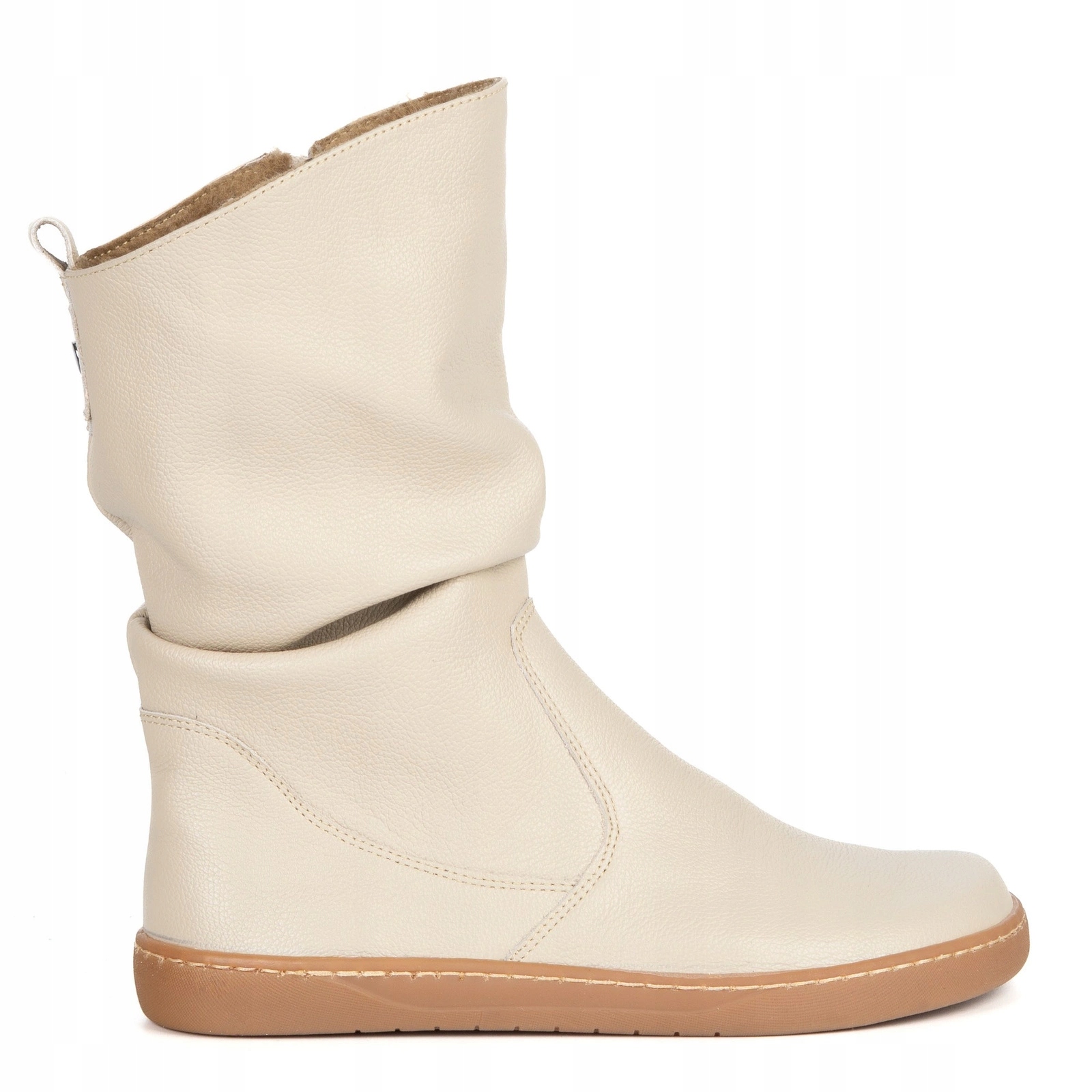 Dámské kožené kotníkové boty Freja polské béžovou kresbou 41