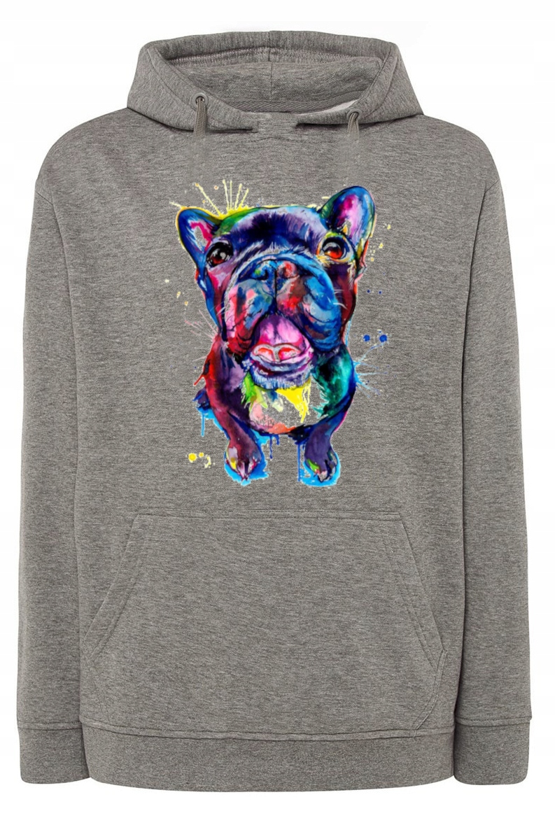 Pánská mikina s barevným potiskem pes Bulldog vel. L