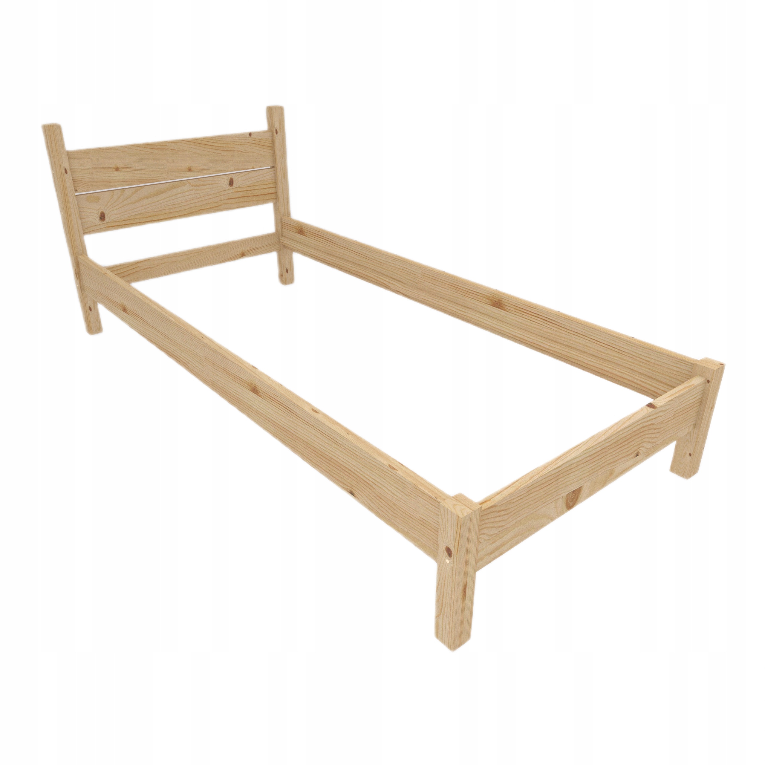 Lůžko 90x200 Leaf Dřevěný rám bez roštu Surové Stabilní Scandi styl