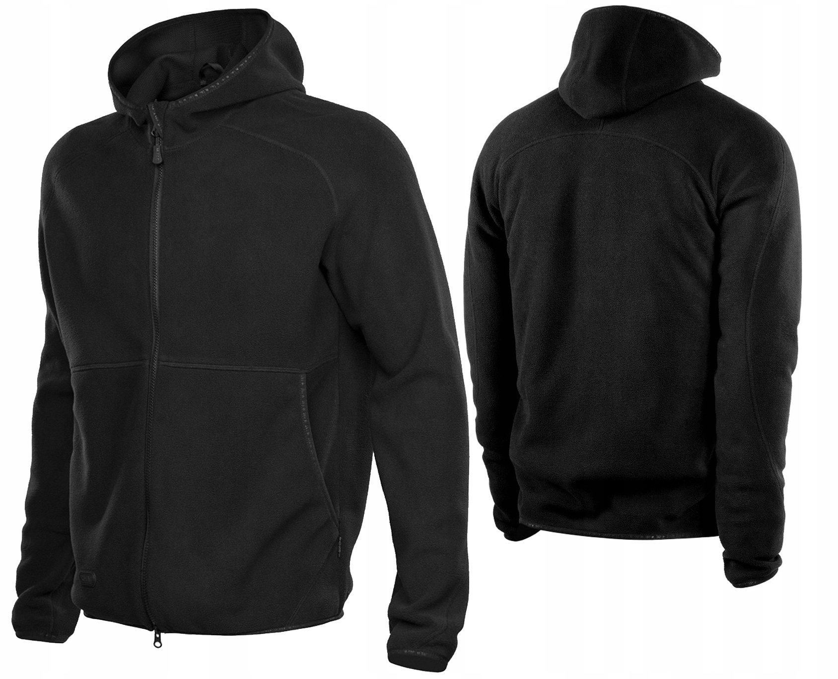 Pánská Mikina Fleecová S Kapucí Rozepínací M-tac Hoodie Micro Fleecová Mikina Černá