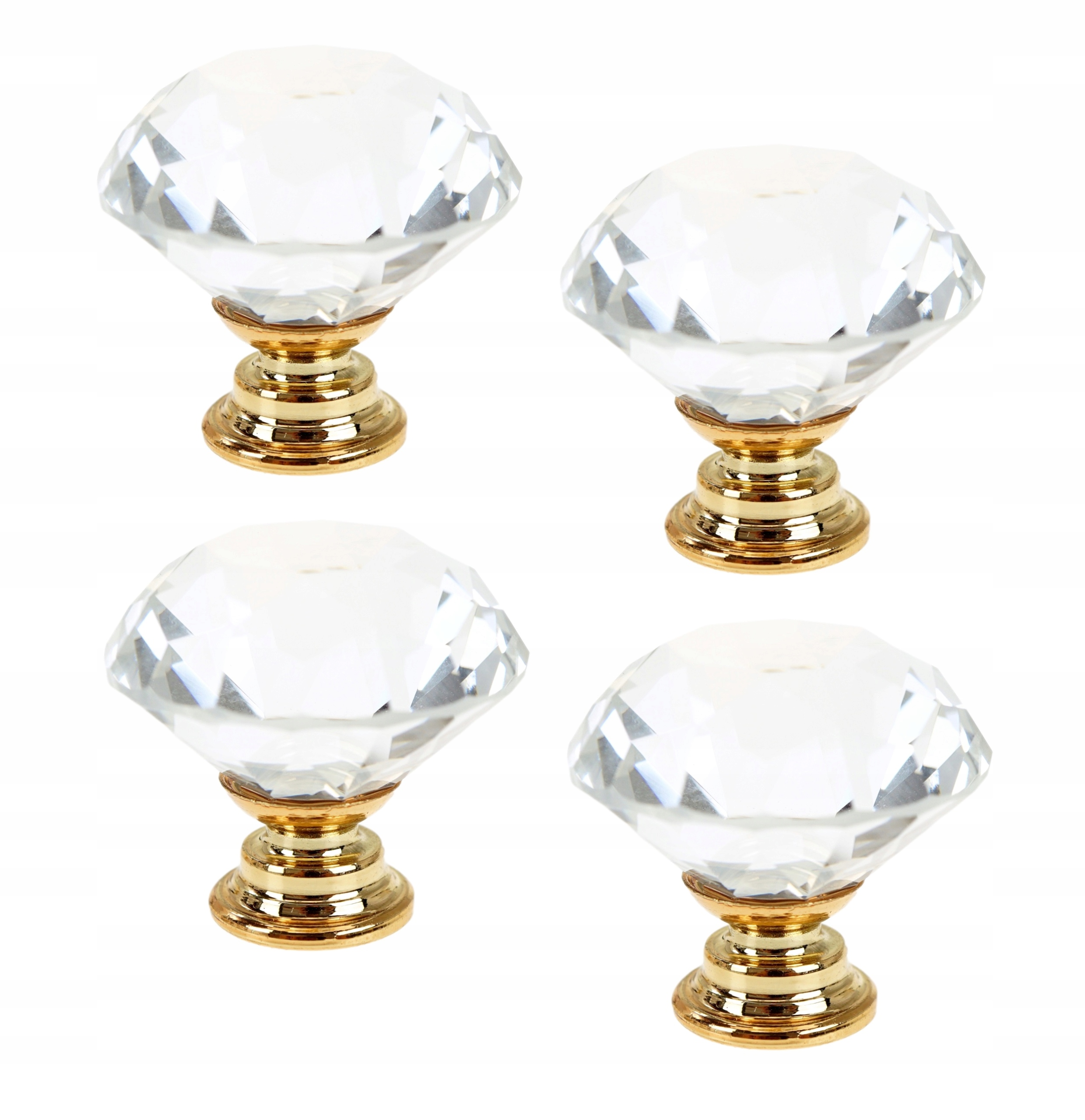 

Uchwyt kryształ diament 30 mm, złota podstawa