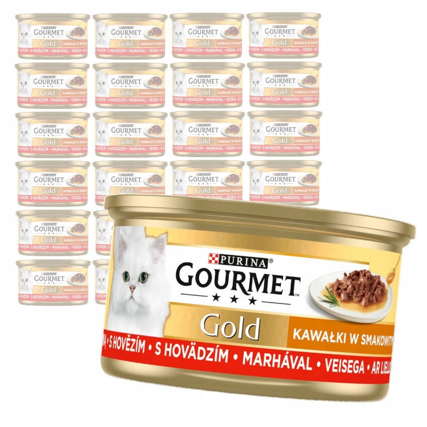 Gourmet Gold Kawałki Wołowiny W Sosie Mokra Karma Dla Kota 24x85g