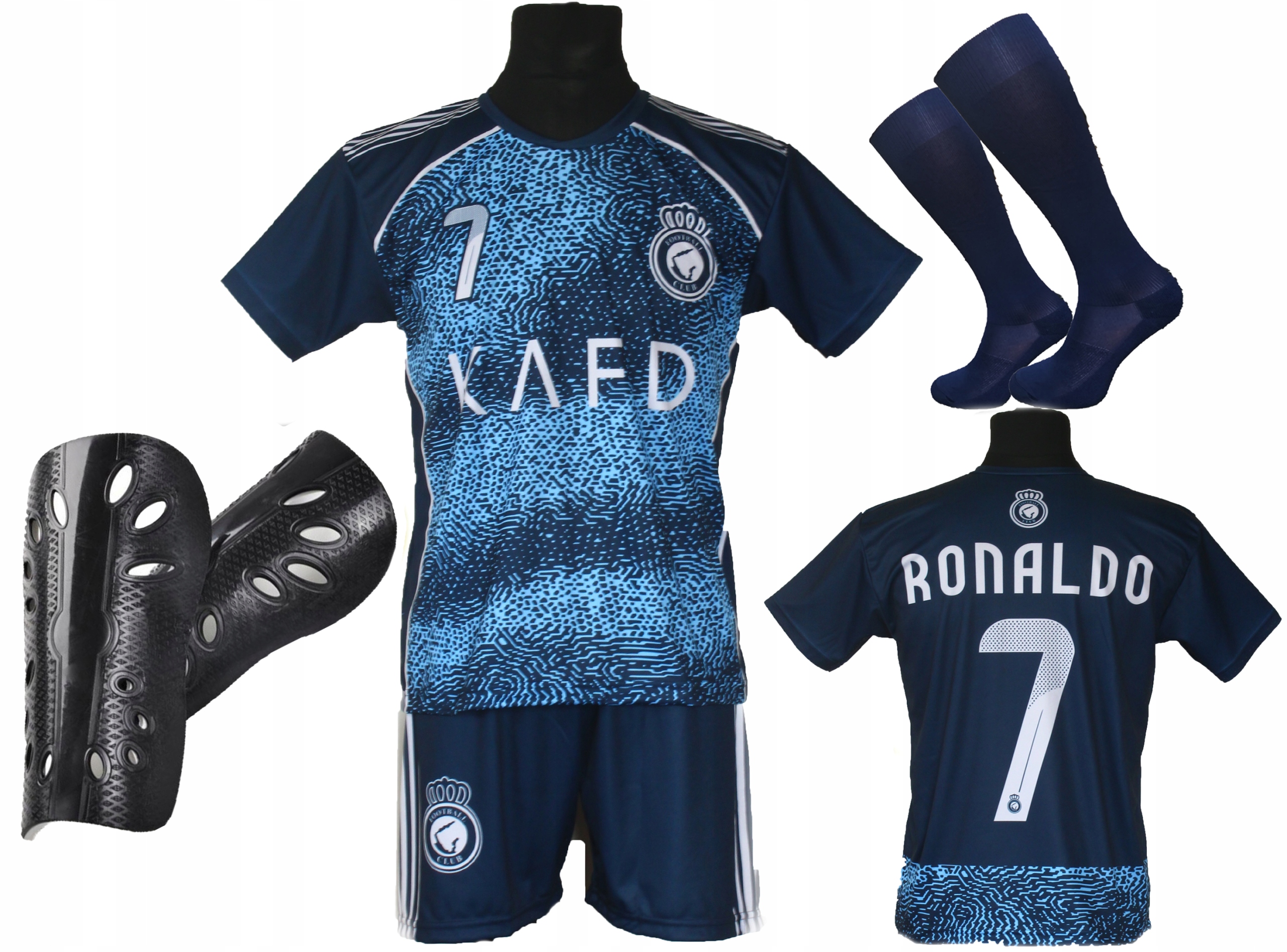 Ronaldo sportovní set fotbalového dresu Al Nassr, tmavě modrý, velikost 122