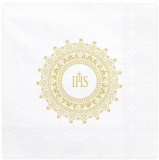 PIĘKNE Serwetki IHS 20 sztuk na I KOMUNIĘ ŚWIĘTĄ !