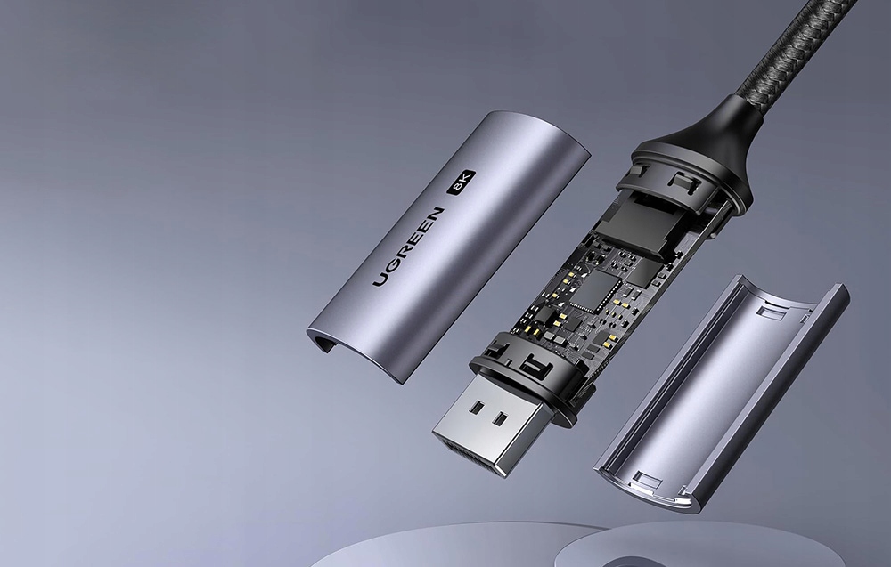 Kabel przewód USB-C do displayport 8K 60HZ w oplocie 2M UGREEN Długość kabla 2 m